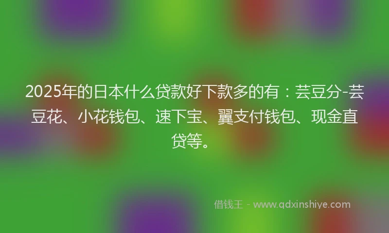 2025年的日本什么贷款好下款多的有：芸豆分-芸豆花、小花钱包、速下宝、翼支付钱包、现金直贷等。
