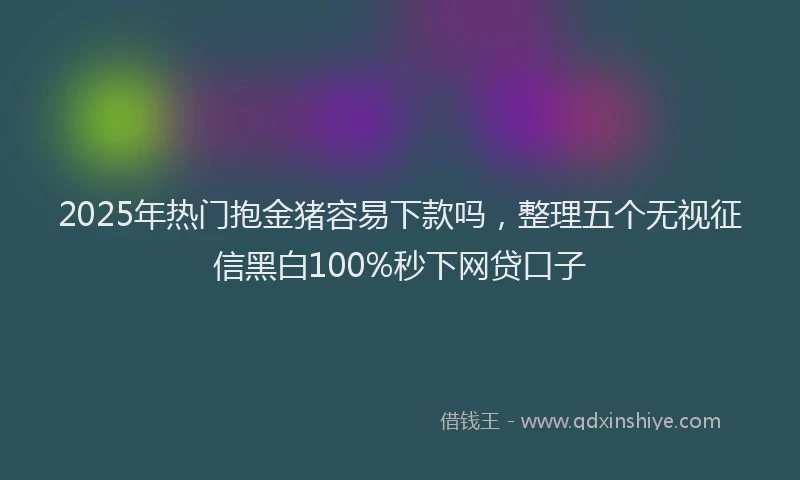 2025年热门抱金猪容易下款吗，整理五个无视征信黑白100%秒下网贷口子