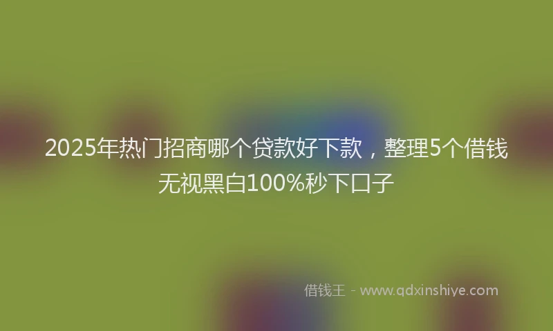 2025年热门招商哪个贷款好下款，整理5个借钱无视黑白100%秒下口子