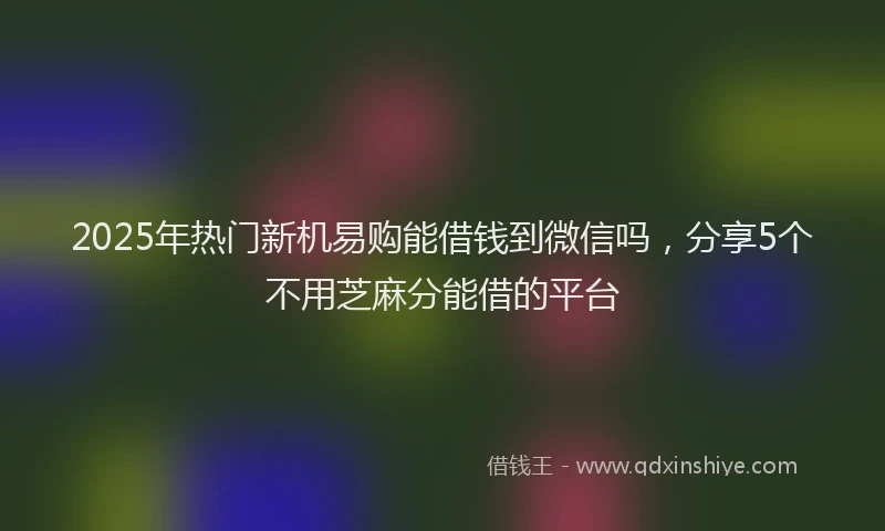2025年热门新机易购能借钱到微信吗，分享5个不用芝麻分能借的平台