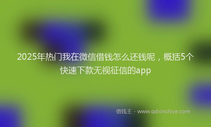 2025年热门我在微信借钱怎么还钱呢，概括5个快速下款无视征信的app