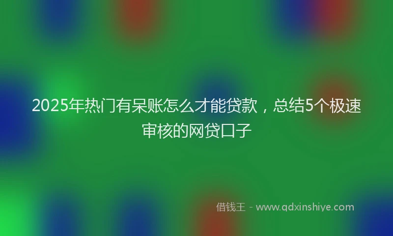 2025年热门有呆账怎么才能贷款，总结5个极速审核的网贷口子