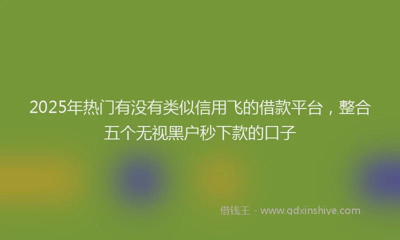 2025年热门有没有类似信用飞的借款平台，整合五个无视黑户秒下款的口子
