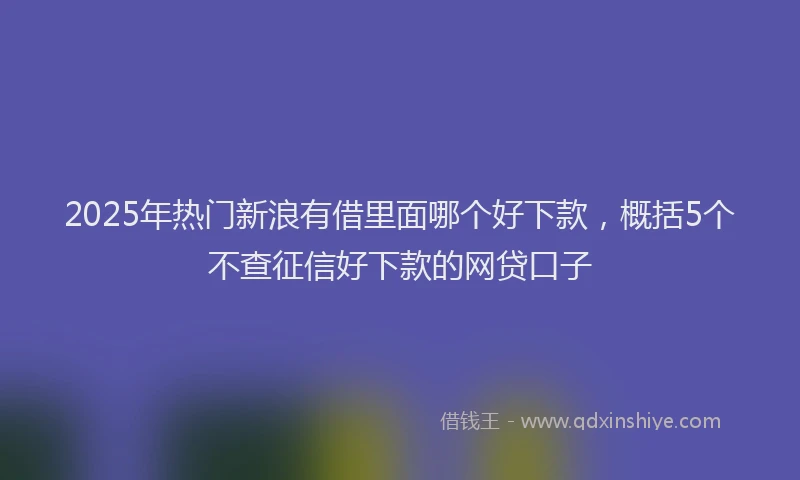 2025年热门新浪有借里面哪个好下款，概括5个不查征信好下款的网贷口子