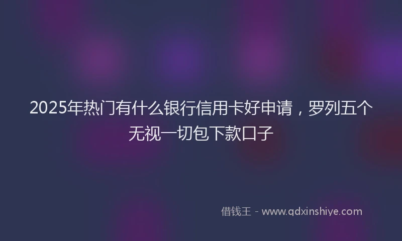 2025年热门有什么银行信用卡好申请，罗列五个无视一切包下款口子