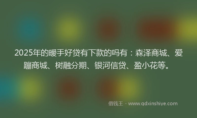 2025年的暧手好贷有下款的吗有：森泽商城、爱蹦商城、树融分期、银河信贷、盈小花等。