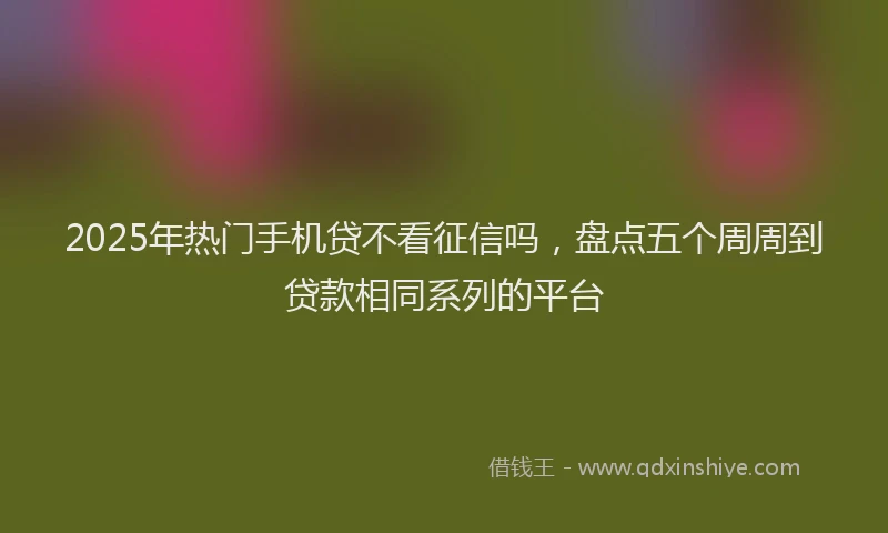 2025年热门手机贷不看征信吗，盘点五个周周到贷款相同系列的平台