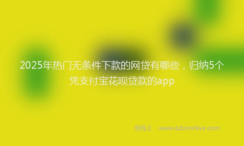 2025年热门无条件下款的网贷有哪些，归纳5个凭支付宝花呗贷款的app