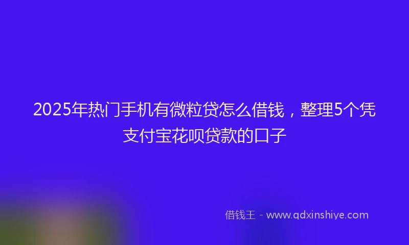 2025年热门手机有微粒贷怎么借钱，整理5个凭支付宝花呗贷款的口子