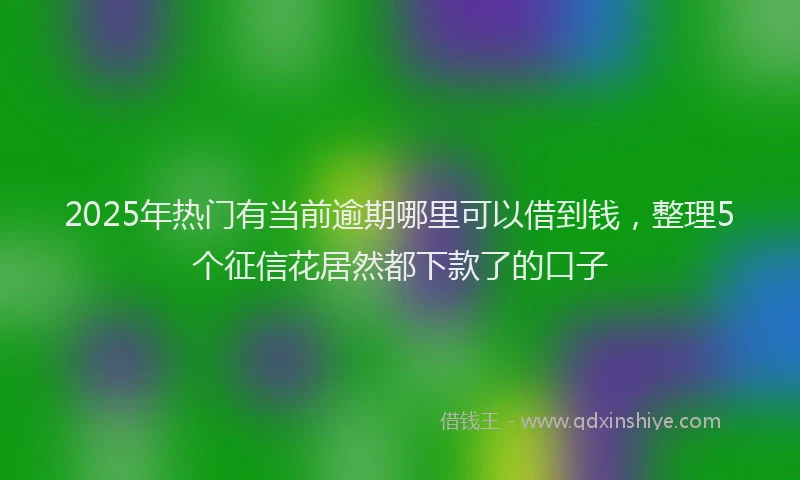 2025年热门有当前逾期哪里可以借到钱，整理5个征信花居然都下款了的口子
