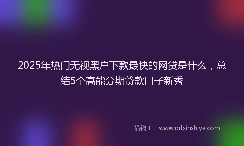 2025年热门无视黑户下款最快的网贷是什么，总结5个高能分期贷款口子新秀