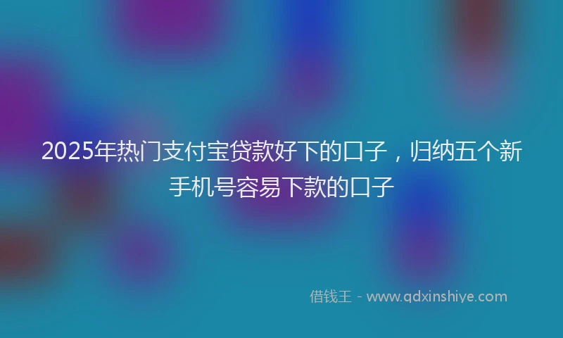 2025年热门支付宝贷款好下的口子，归纳五个新手机号容易下款的口子