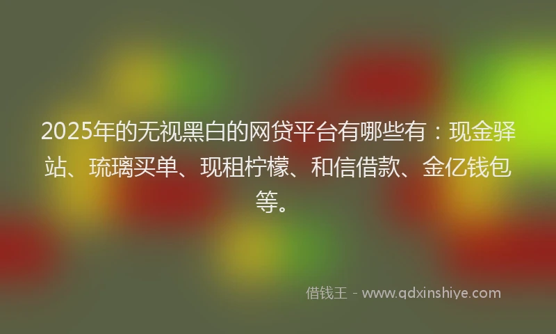 2025年的无视黑白的网贷平台有哪些有：现金驿站、琉璃买单、现租柠檬、和信借款、金亿钱包等。