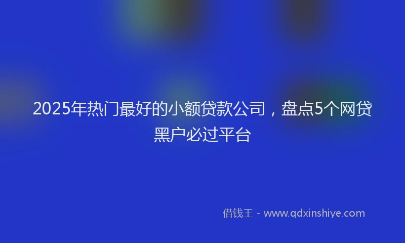 2025年热门最好的小额贷款公司，盘点5个网贷黑户必过平台