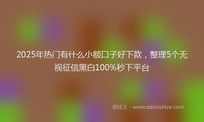 2025年热门有什么小额口子好下款，整理5个无视征信黑白100%秒下平台