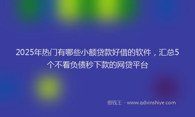 2025年热门有哪些小额贷款好借的软件，汇总5个不看负债秒下款的网贷平台