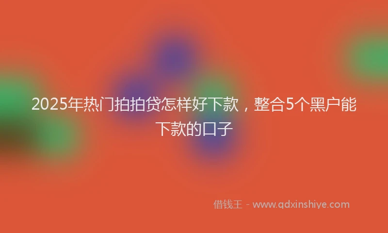 2025年热门拍拍贷怎样好下款，整合5个黑户能下款的口子