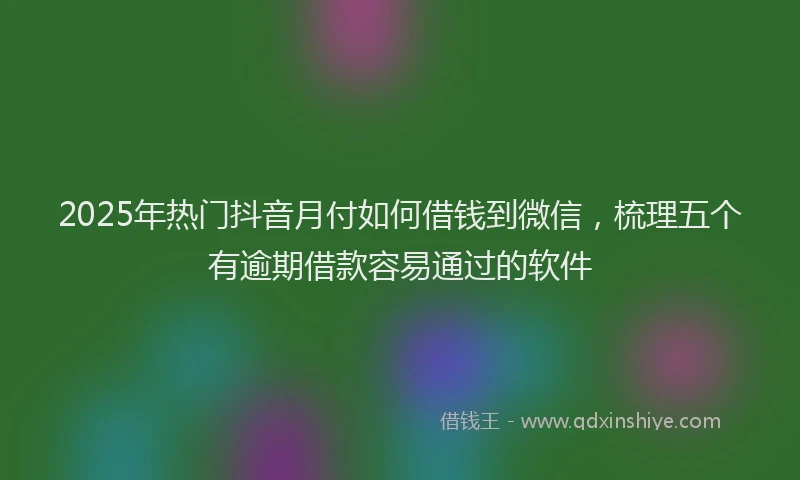 2025年热门抖音月付如何借钱到微信，梳理五个有逾期借款容易通过的软件