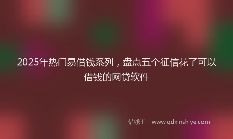 2025年热门易借钱系列，盘点五个征信花了可以借钱的网贷软件