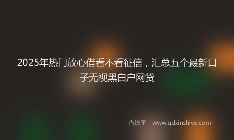 2025年热门放心借看不看征信，汇总五个最新口子无视黑白户网贷