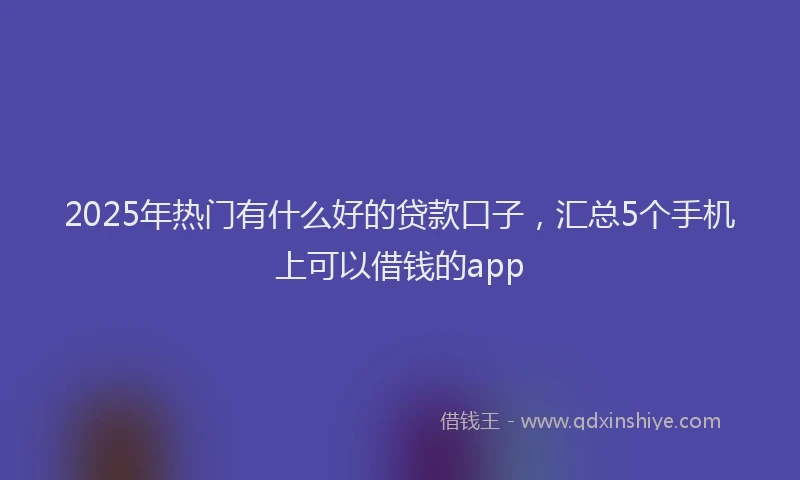 2025年热门有什么好的贷款口子，汇总5个手机上可以借钱的app