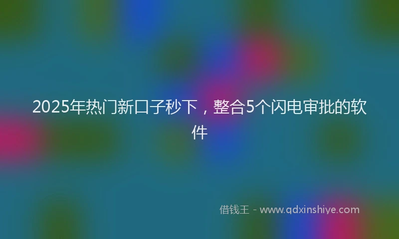 2025年热门新口子秒下，整合5个闪电审批的软件