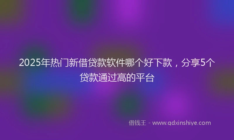 2025年热门新借贷款软件哪个好下款，分享5个贷款通过高的平台