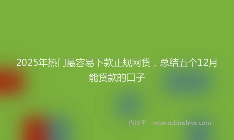 2025年热门最容易下款正规网贷，总结五个12月能贷款的口子