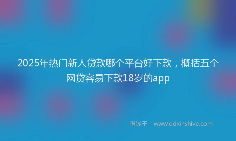 2025年热门新人贷款哪个平台好下款，概括五个网贷容易下款18岁的app