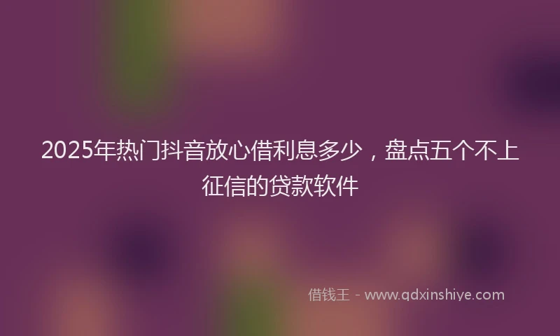 2025年热门抖音放心借利息多少，盘点五个不上征信的贷款软件
