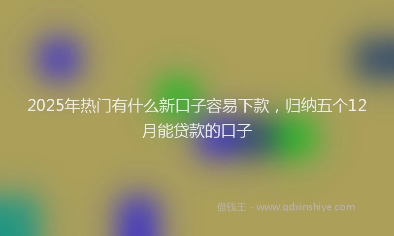 2025年热门有什么新口子容易下款，归纳五个12月能贷款的口子