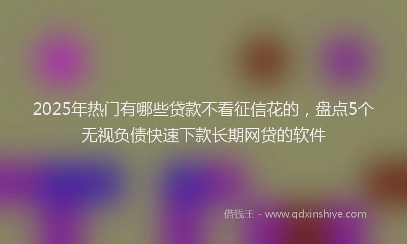 2025年热门有哪些贷款不看征信花的，盘点5个无视负债快速下款长期网贷的软件