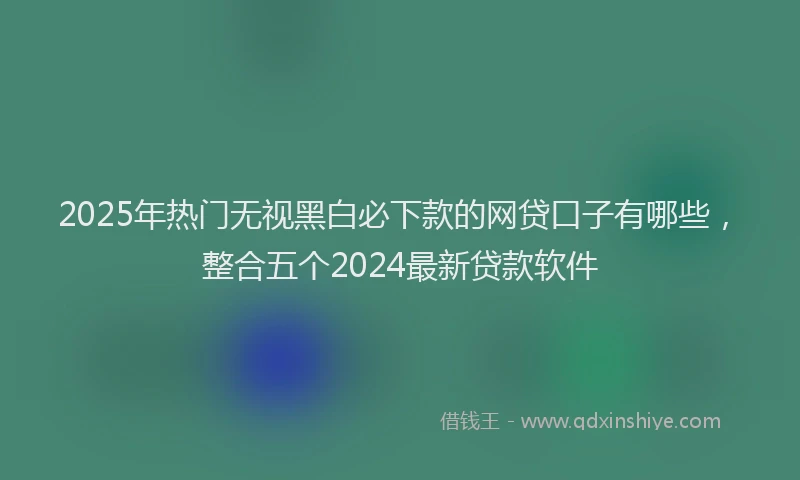 2025年热门无视黑白必下款的网贷口子有哪些，整合五个2024最新贷款软件