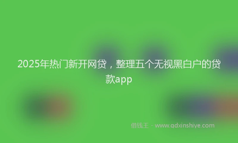 2025年热门新开网贷，整理五个无视黑白户的贷款app