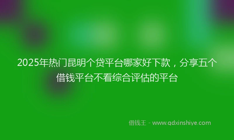 2025年热门昆明个贷平台哪家好下款，分享五个借钱平台不看综合评估的平台