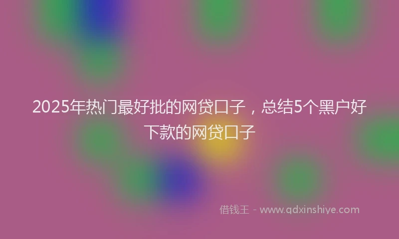 2025年热门最好批的网贷口子，总结5个黑户好下款的网贷口子