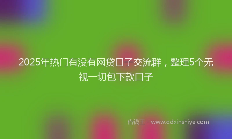 2025年热门有没有网贷口子交流群，整理5个无视一切包下款口子