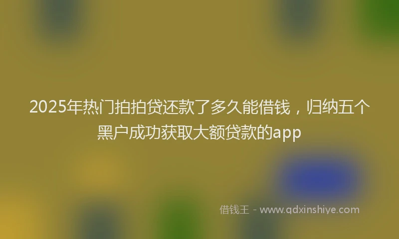 2025年热门拍拍贷还款了多久能借钱，归纳五个黑户成功获取大额贷款的app