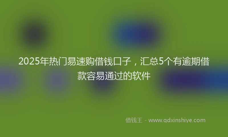 2025年热门易速购借钱口子，汇总5个有逾期借款容易通过的软件