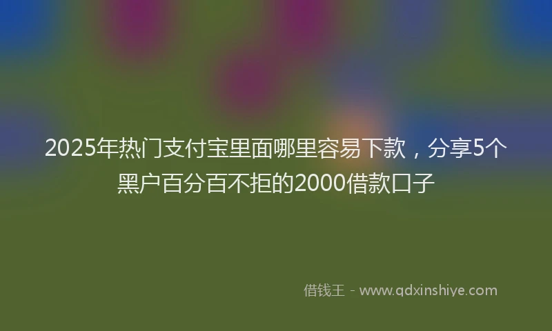 2025年热门支付宝里面哪里容易下款，分享5个黑户百分百不拒的2000借款口子