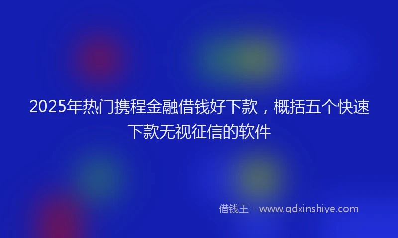 2025年热门携程金融借钱好下款，概括五个快速下款无视征信的软件