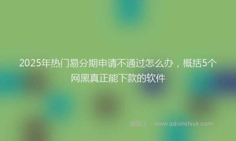 2025年热门易分期申请不通过怎么办，概括5个网黑真正能下款的软件
