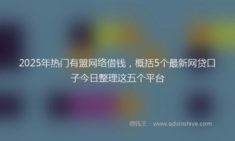 2025年热门有盟网络借钱，概括5个最新网贷口子今日整理这五个平台