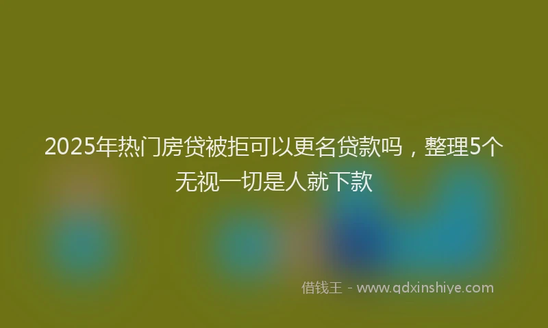 2025年热门房贷被拒可以更名贷款吗，整理5个无视一切是人就下款