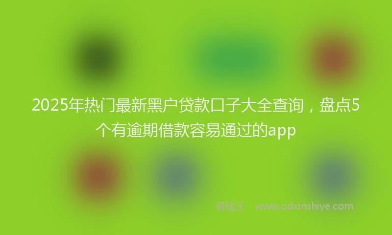 2025年热门最新黑户贷款口子大全查询，盘点5个有逾期借款容易通过的app