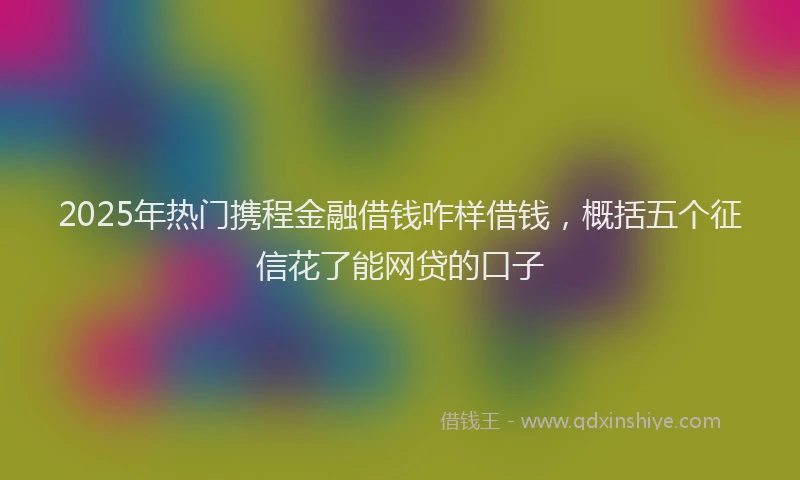 2025年热门携程金融借钱咋样借钱，概括五个征信花了能网贷的口子