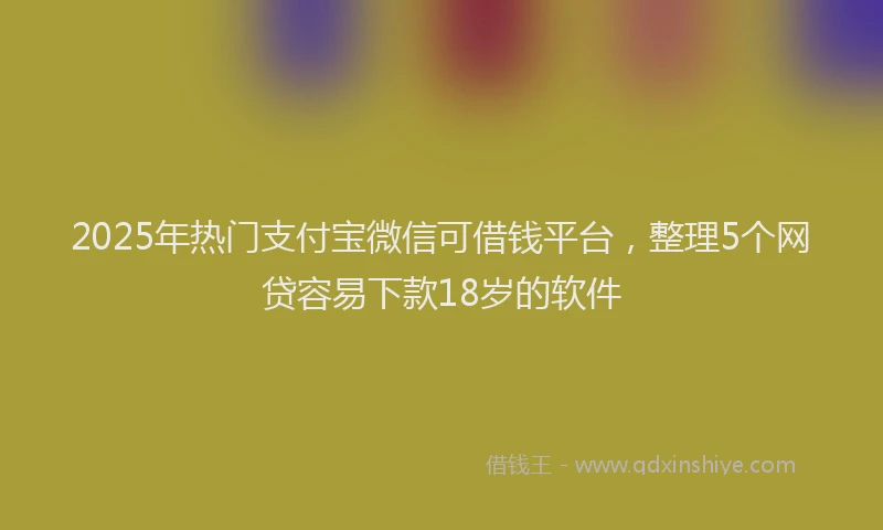 2025年热门支付宝微信可借钱平台，整理5个网贷容易下款18岁的软件