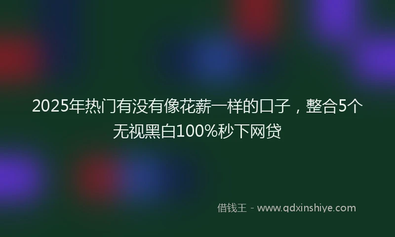 2025年热门有没有像花薪一样的口子，整合5个无视黑白100%秒下网贷