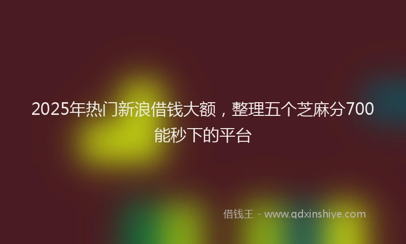 2025年热门新浪借钱大额，整理五个芝麻分700能秒下的平台