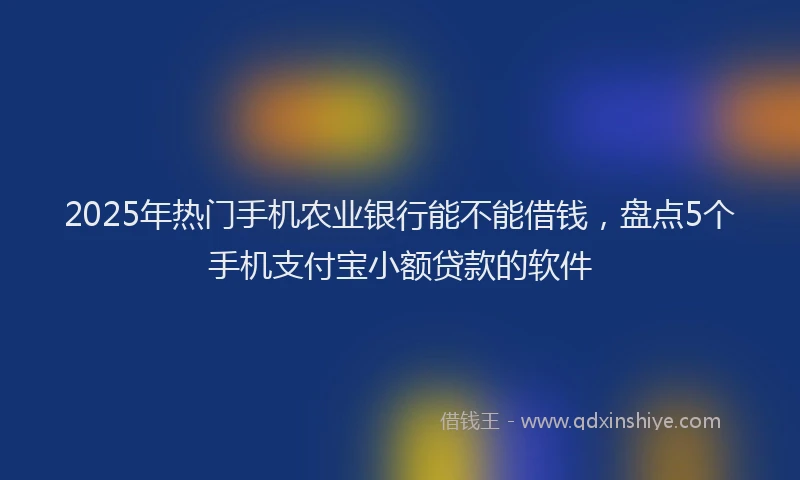 2025年热门手机农业银行能不能借钱，盘点5个手机支付宝小额贷款的软件